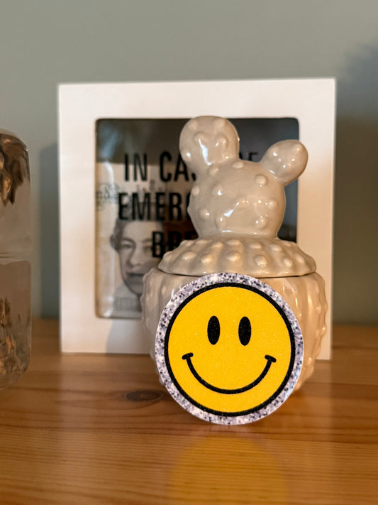 Smiley - tarra (glitter)